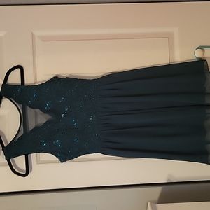 Christmas Dress fancy green sequence shear dress.  Womens size 5
